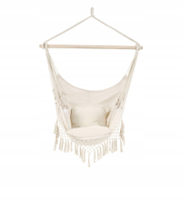 Hammock Chair with Two Cushions And Tassels for Indoor And Outdoor