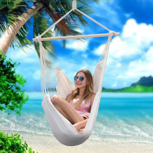Hanging Hammock Swing with Two Cushions Plain Color