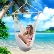 Hanging Hammock Swing with Two Cushions Plain Color