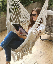Cotton Caribbean Hammock Chair with Tassels