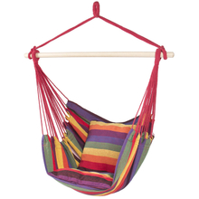 Hanging Hammock Swing with Two Cushions for Indoor And Outdoor Stripe Colors